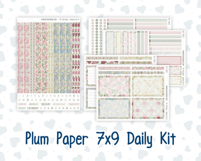 Kit 0257 - 7x9 - Plum Paper Daily - Weekly Kit - March - Blush Garden
