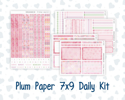 Kit 0253 - 7x9 - Plum Paper Daily - Weekly Kit - February - Rosy Daydreams