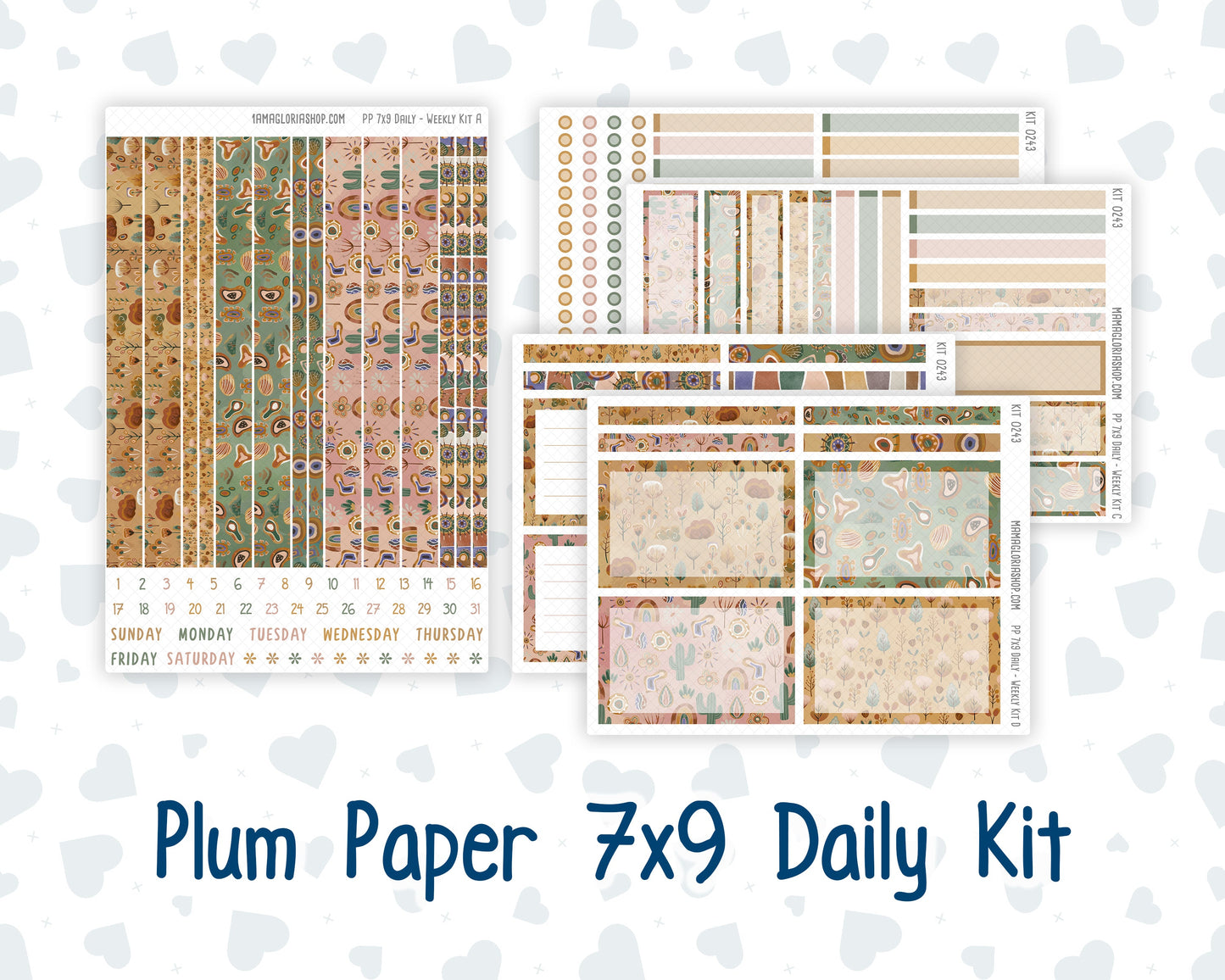 Kit 0243 - 7x9 - Plum Paper Daily - Weekly Kit - November - Boho Autumn