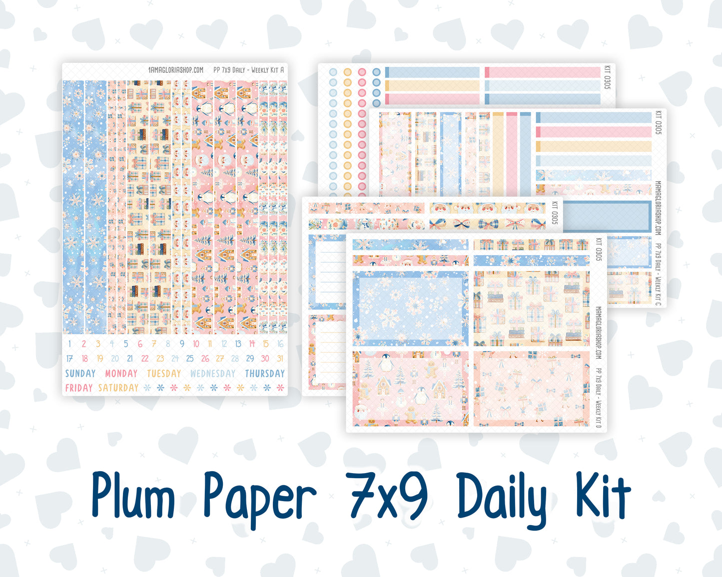 Kit 0305 - 7x9 - Plum Paper Daily - Weekly Kit - December - Sugarplum Parade