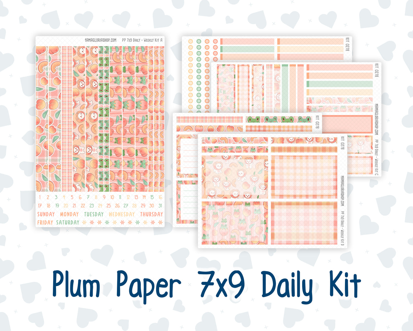 Kit 0278 - 7x9 - Plum Paper Daily - Weekly Kit - August - Oops, All Peaches