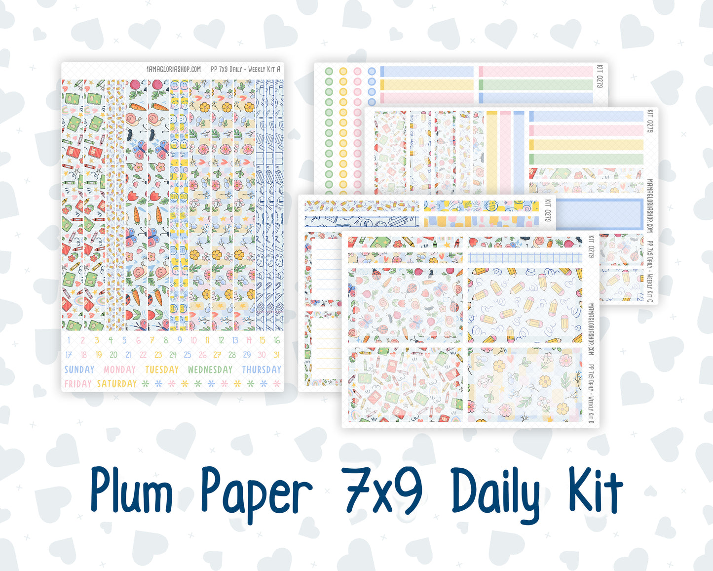 Kit 0279 - 7x9 - Plum Paper Daily - Weekly Kit - August - Not Ready For School