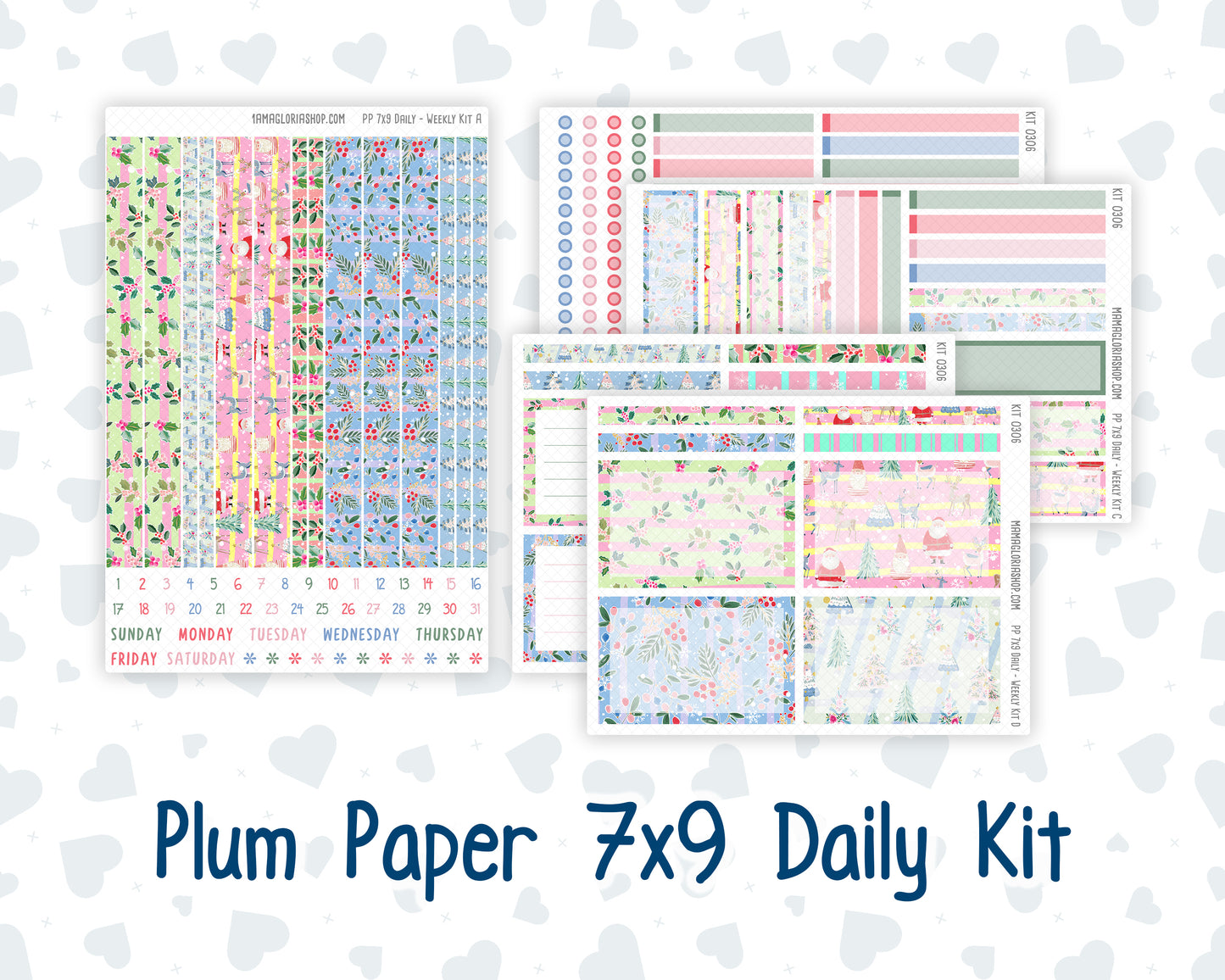 Kit 0306 - 7x9 - Plum Paper Daily - Weekly Kit - December - Jolly Mischief