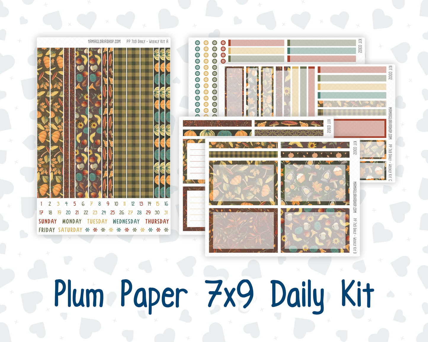 Kit 0302 - 7x9 - Plum Paper Daily - Weekly Kit - November - Thankful Season