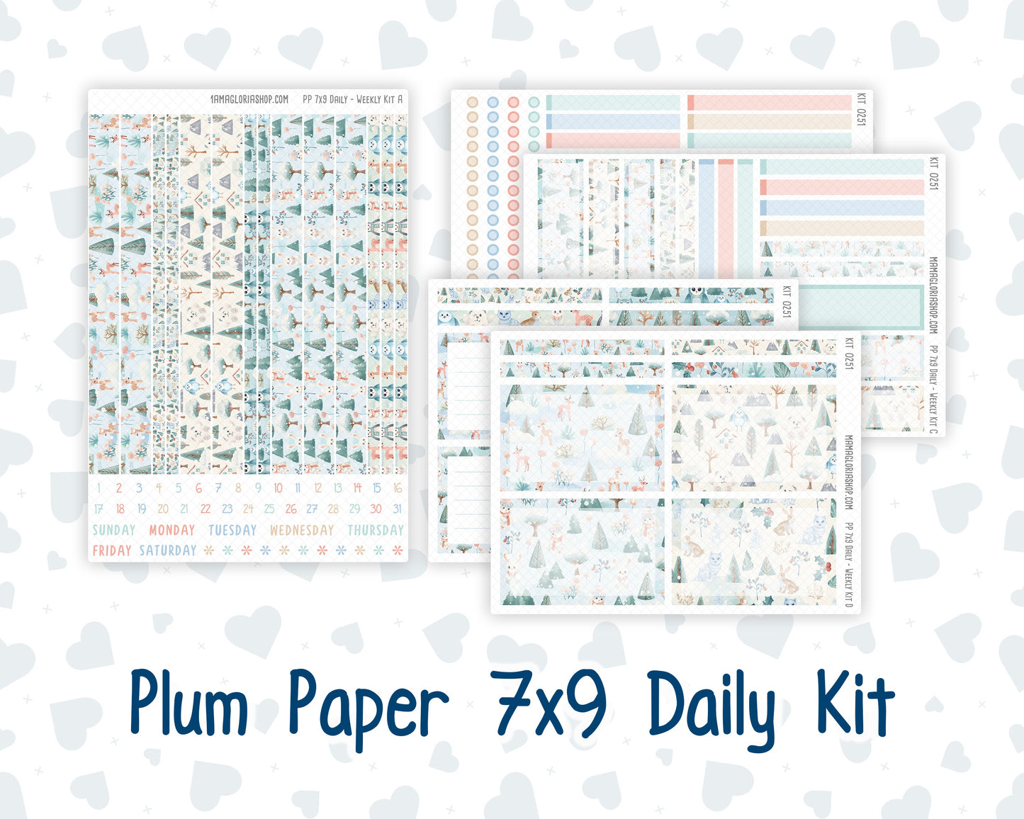 Kit 0251 - 7x9 - Plum Paper Daily - Weekly Kit - January - Pine & Paws