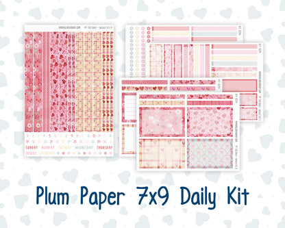 Kit 0254 - 7x9 - Plum Paper Daily - Weekly Kit - February - Valentine Village