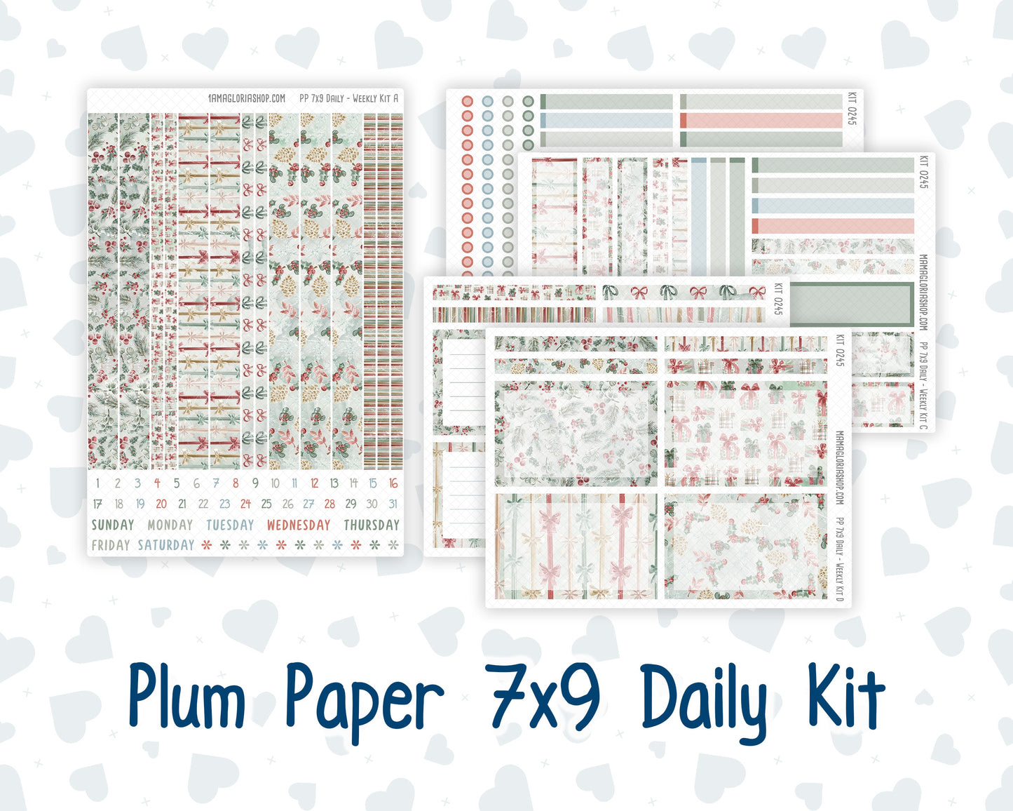 Kit 0245 - 7x9 - Plum Paper Daily - Weekly Kit - December - Vintage Christmas