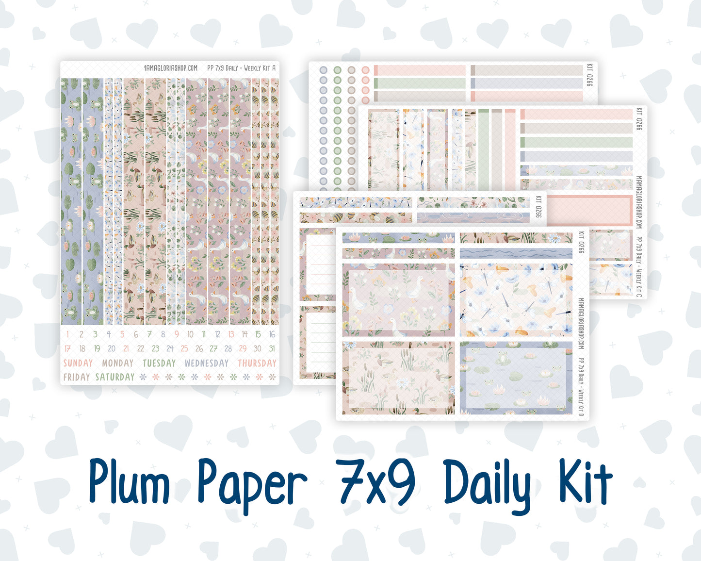 Kit 0266 - 7x9 - Plum Paper Daily - Weekly Kit - May - Froggy Lake Picnic