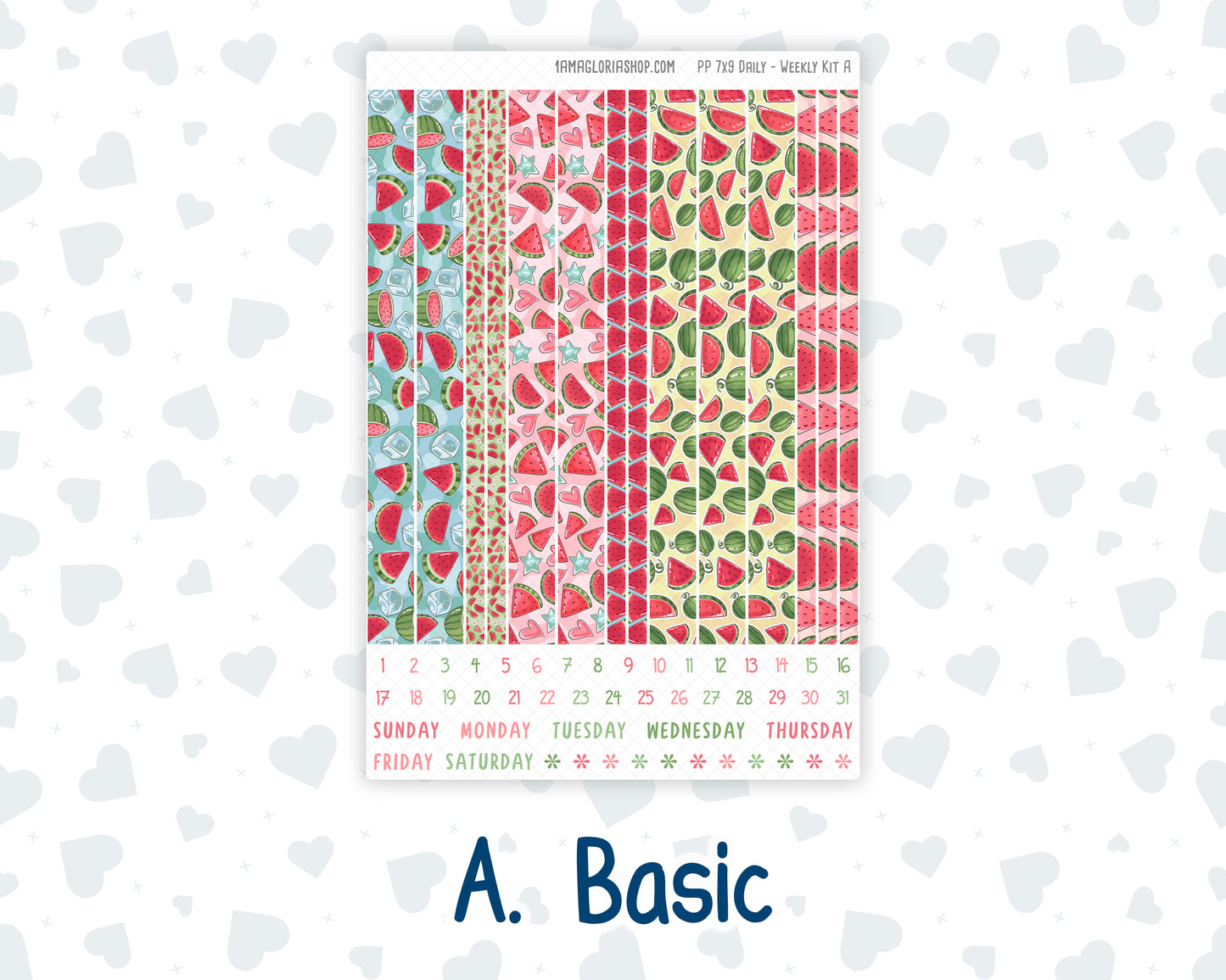 Kit 0276 - 7x9 - Plum Paper Daily - Weekly Kit - July - Melon Crush