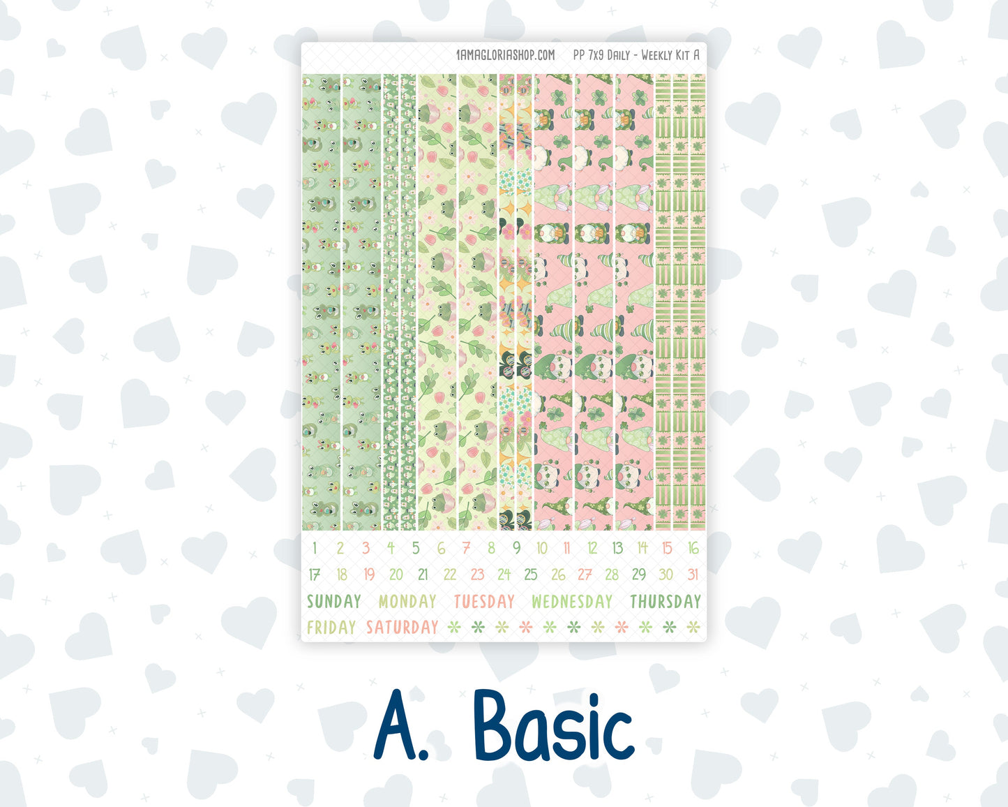 Kit 0256 - 7x9 - Plum Paper Daily - Weekly Kit - March - Froggy Luck