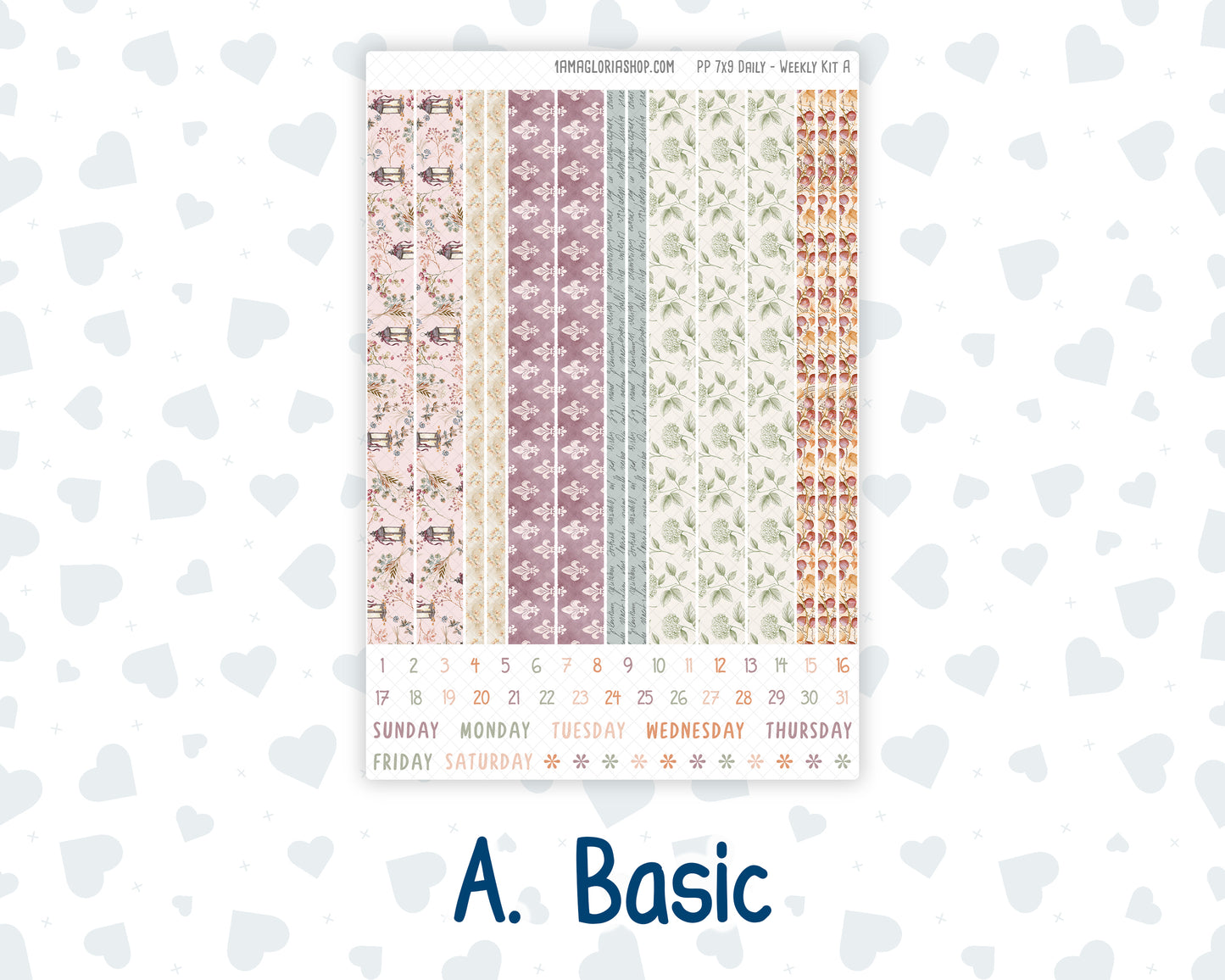 Kit 0293 - 7x9 - Plum Paper Daily - Weekly Kit - September - Fleur de Provence