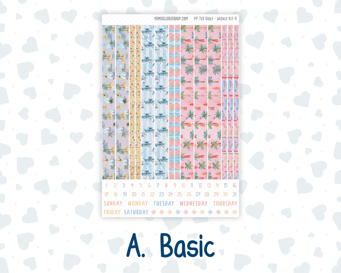 Kit 0270 - 7x9 - Plum Paper Daily - Weekly Kit - June - Beachside Bliss