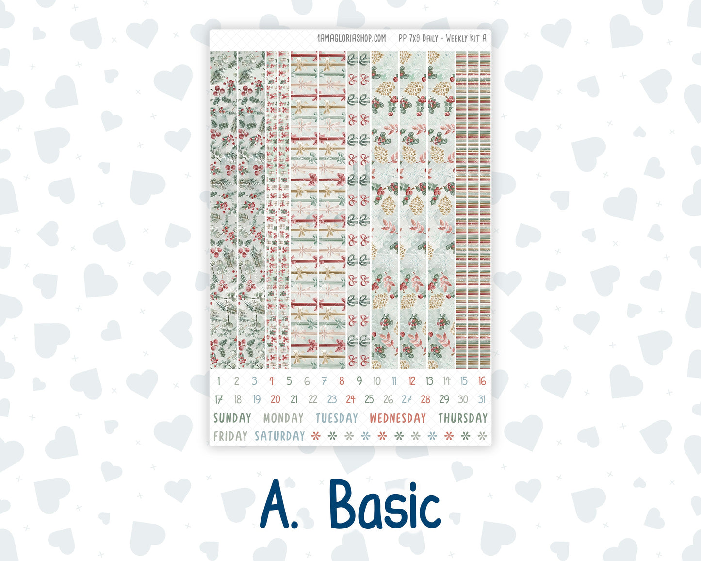Kit 0245 - 7x9 - Plum Paper Daily - Weekly Kit - December - Vintage Christmas