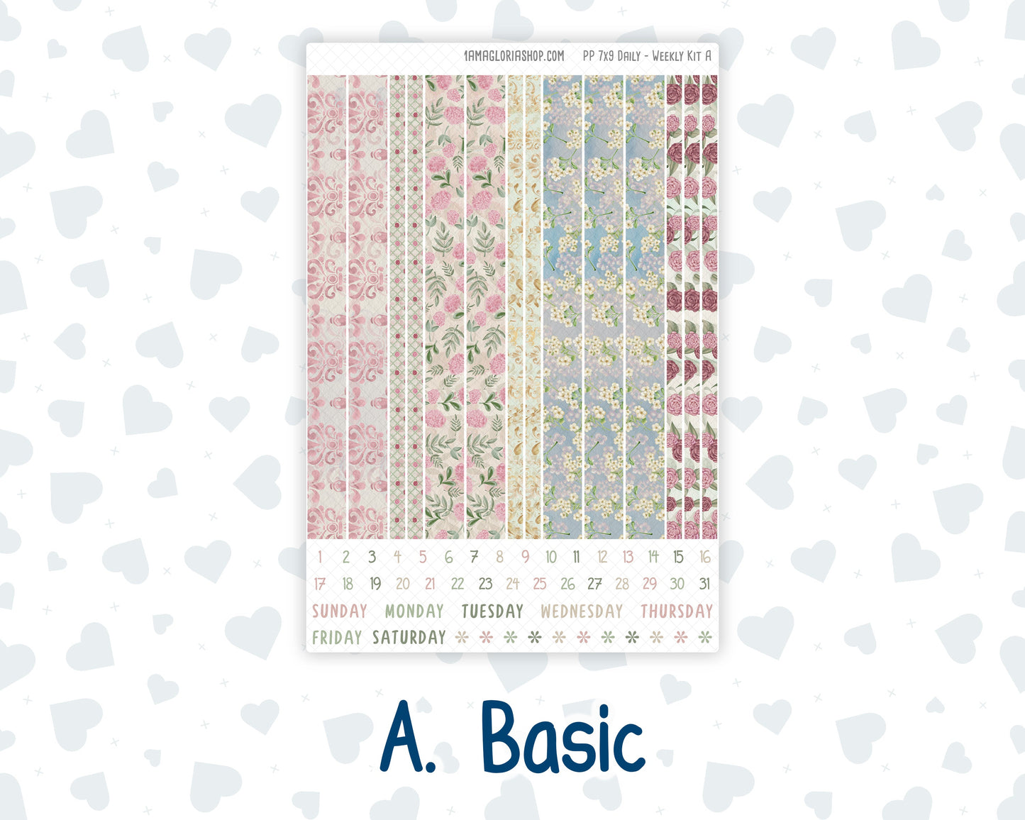 Kit 0257 - 7x9 - Plum Paper Daily - Weekly Kit - March - Blush Garden