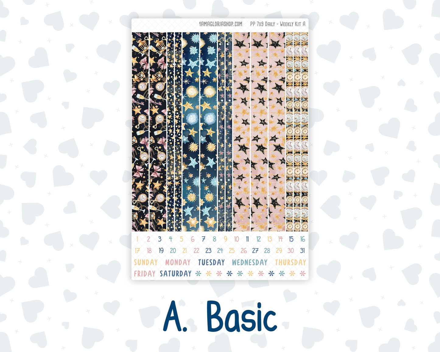 Kit 0248 - 7x9 - Plum Paper Daily - Weekly Kit - January - Midnight Countdown