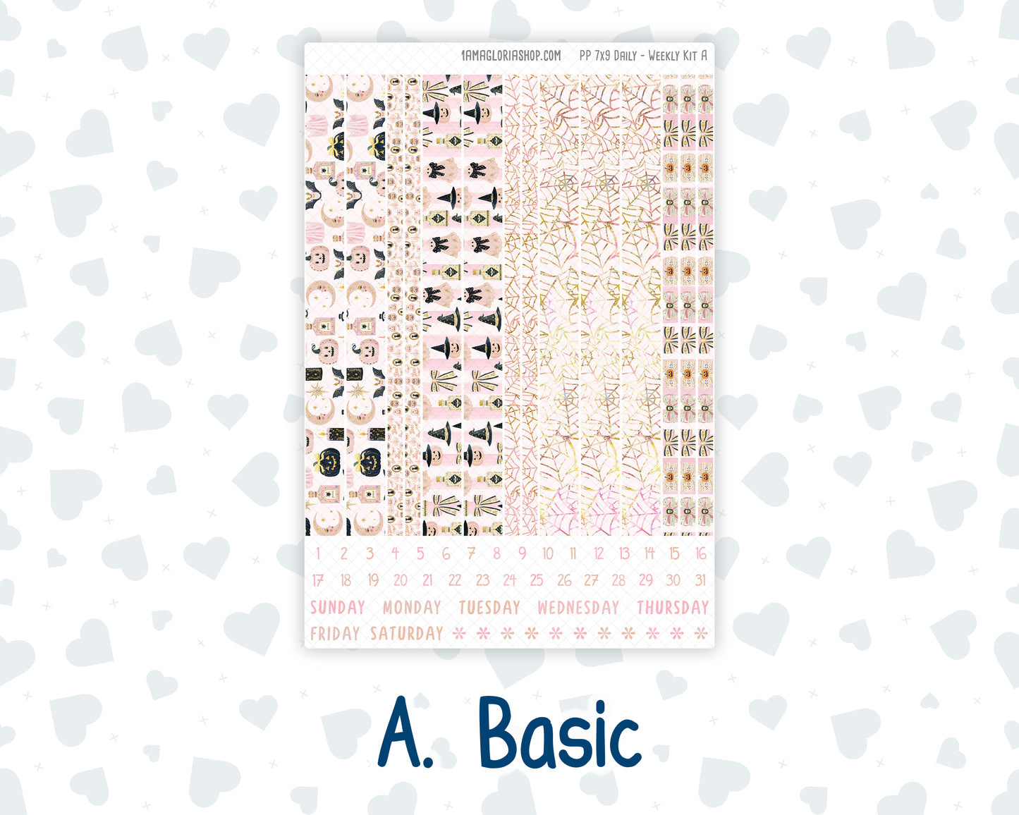 Kit 0297 - 7x9 - Plum Paper Daily - Weekly Kit - October - Pink Spell
