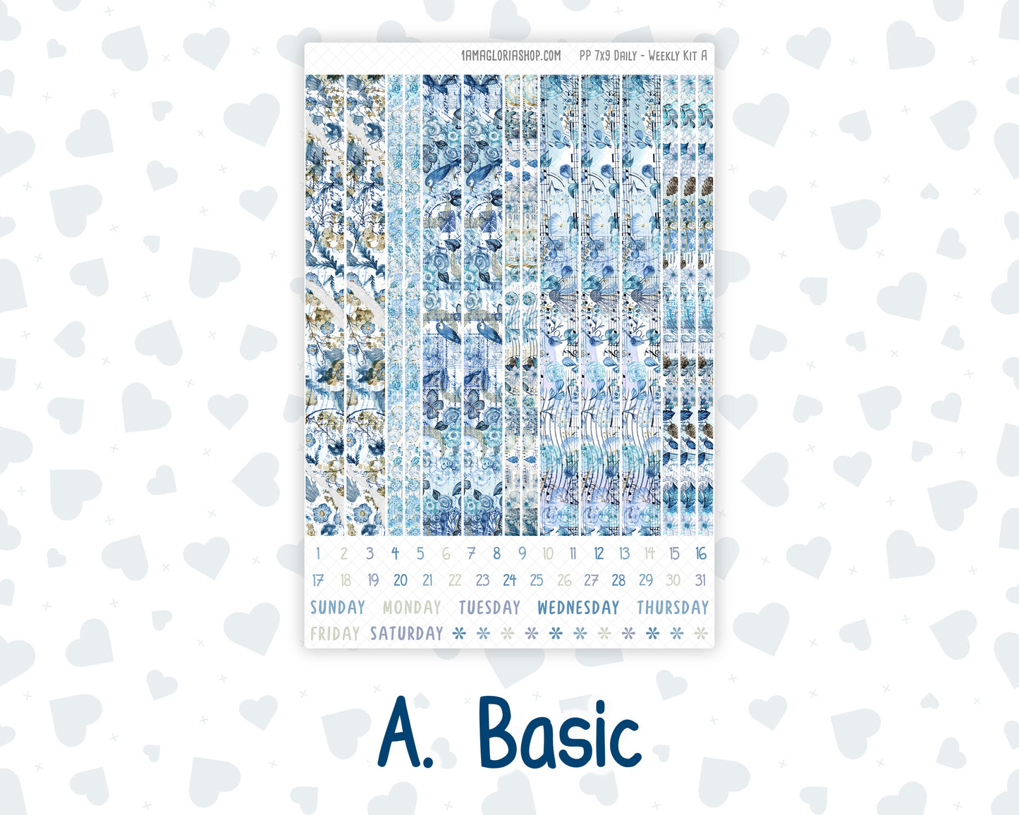 Kit 0249 - 7x9 - Plum Paper Daily - Weekly Kit - January - Icy Lace