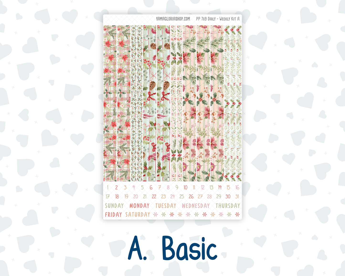 Kit 0308 - 7x9 - Plum Paper Daily - Weekly Kit - December - Knit & Holly