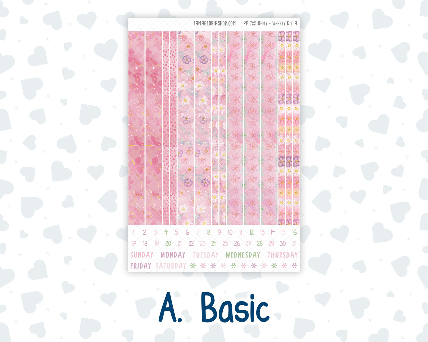 Kit 0253 - 7x9 - Plum Paper Daily - Weekly Kit - February - Rosy Daydreams