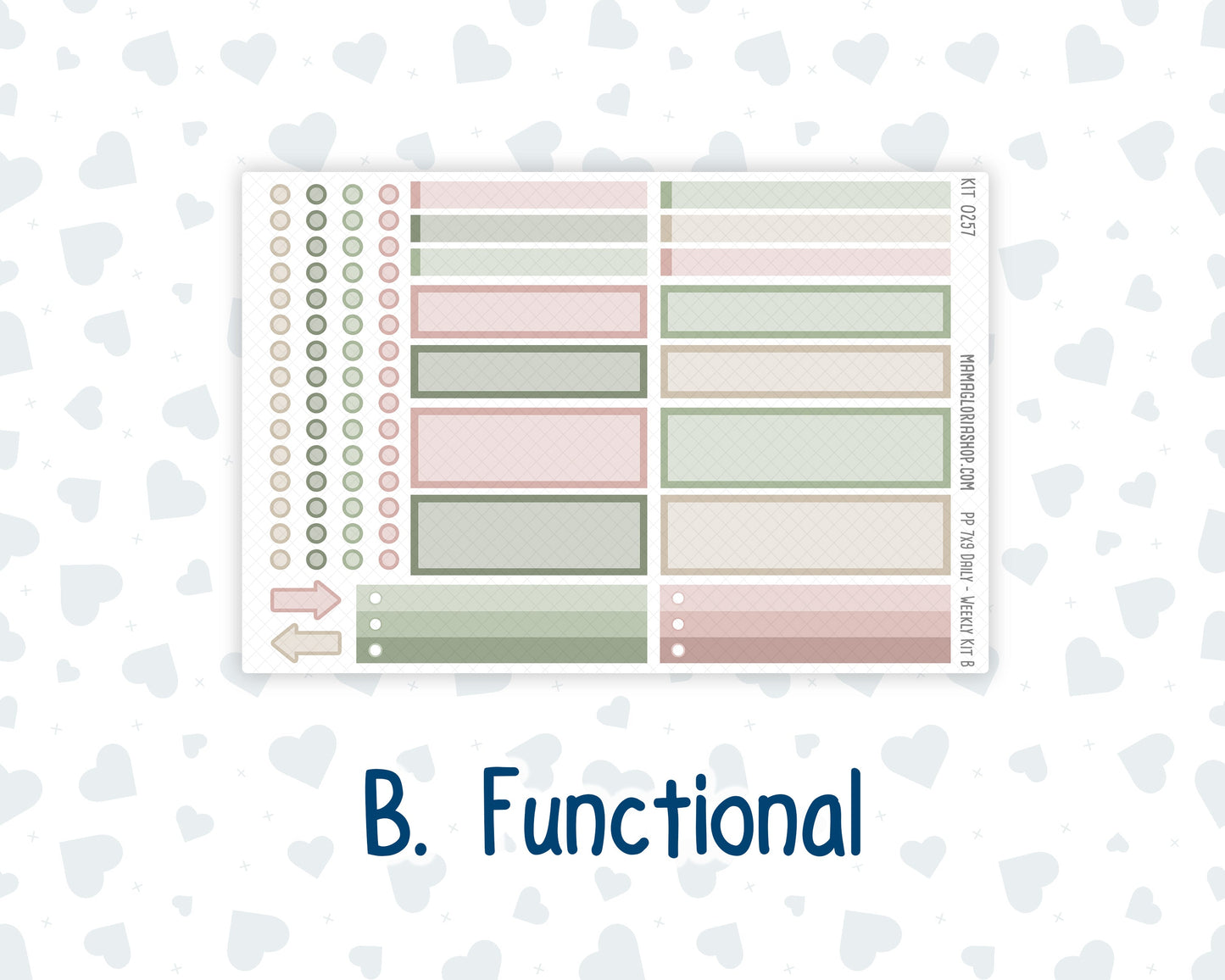 Kit 0257 - 7x9 - Plum Paper Daily - Weekly Kit - March - Blush Garden