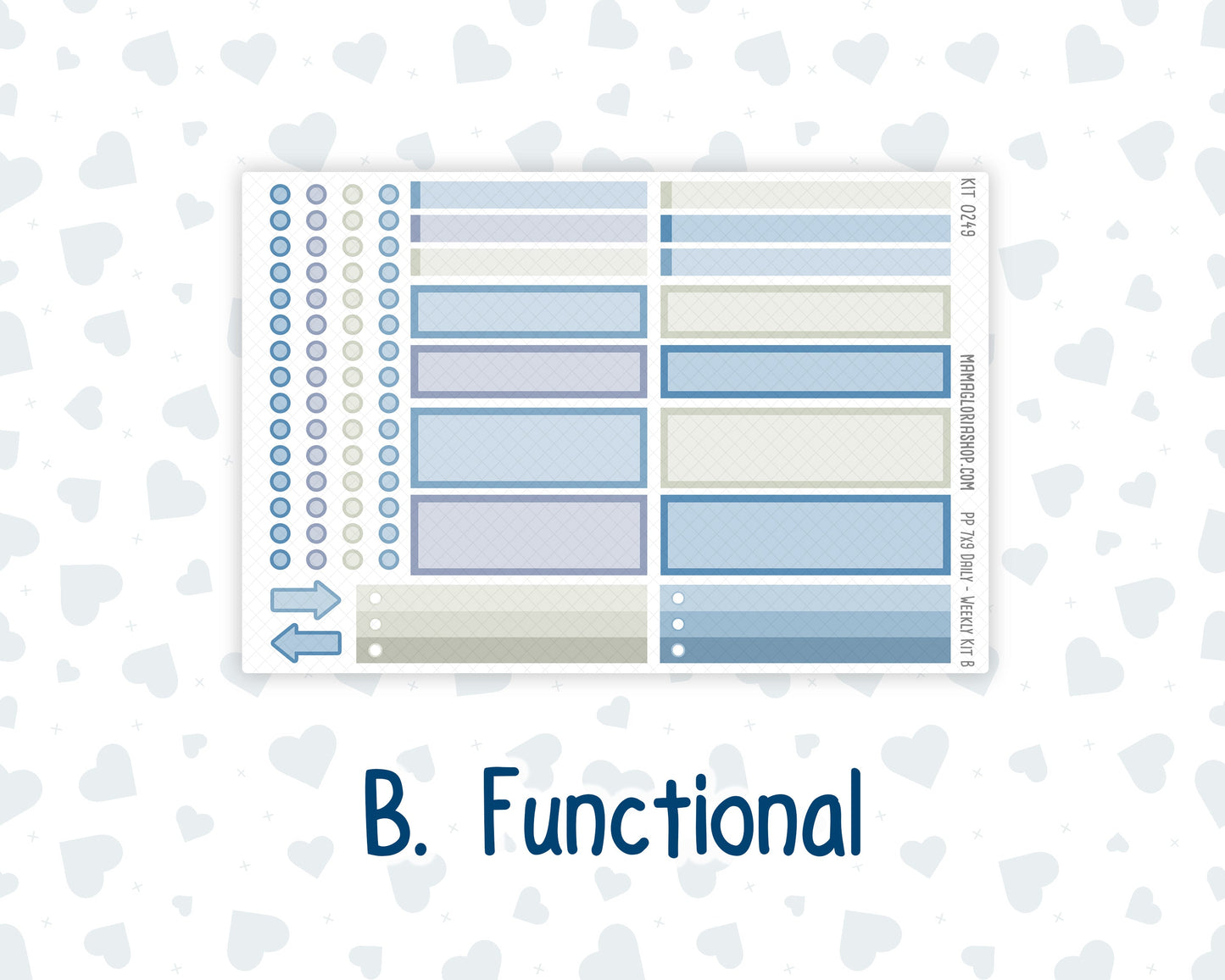 Kit 0249 - 7x9 - Plum Paper Daily - Weekly Kit - January - Icy Lace