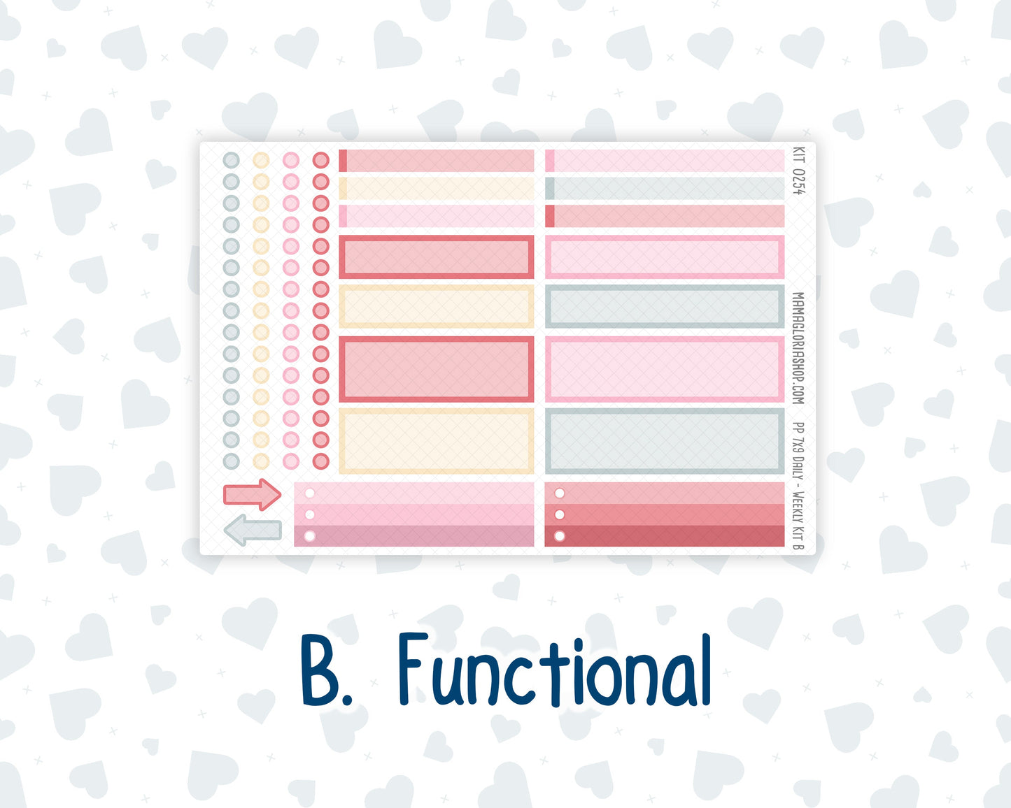 Kit 0254 - 7x9 - Plum Paper Daily - Weekly Kit - February - Valentine Village