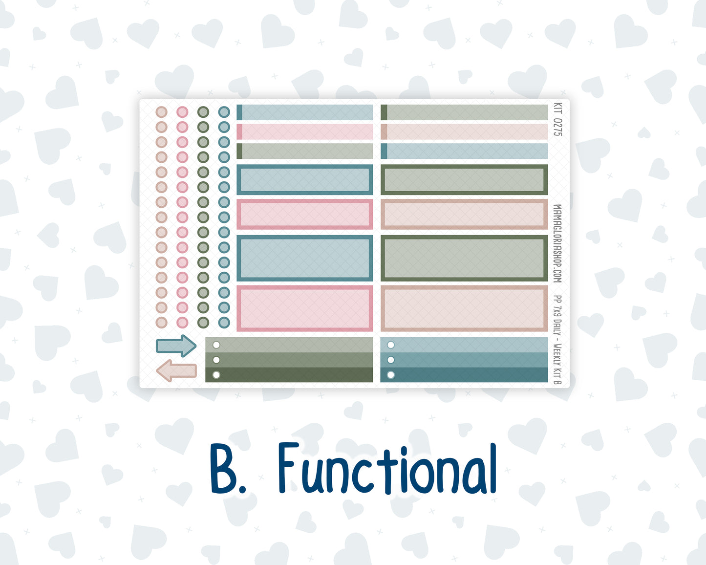 Kit 0275 - 7x9 - Plum Paper Daily - Weekly Kit - July - Tropical Safari Blush