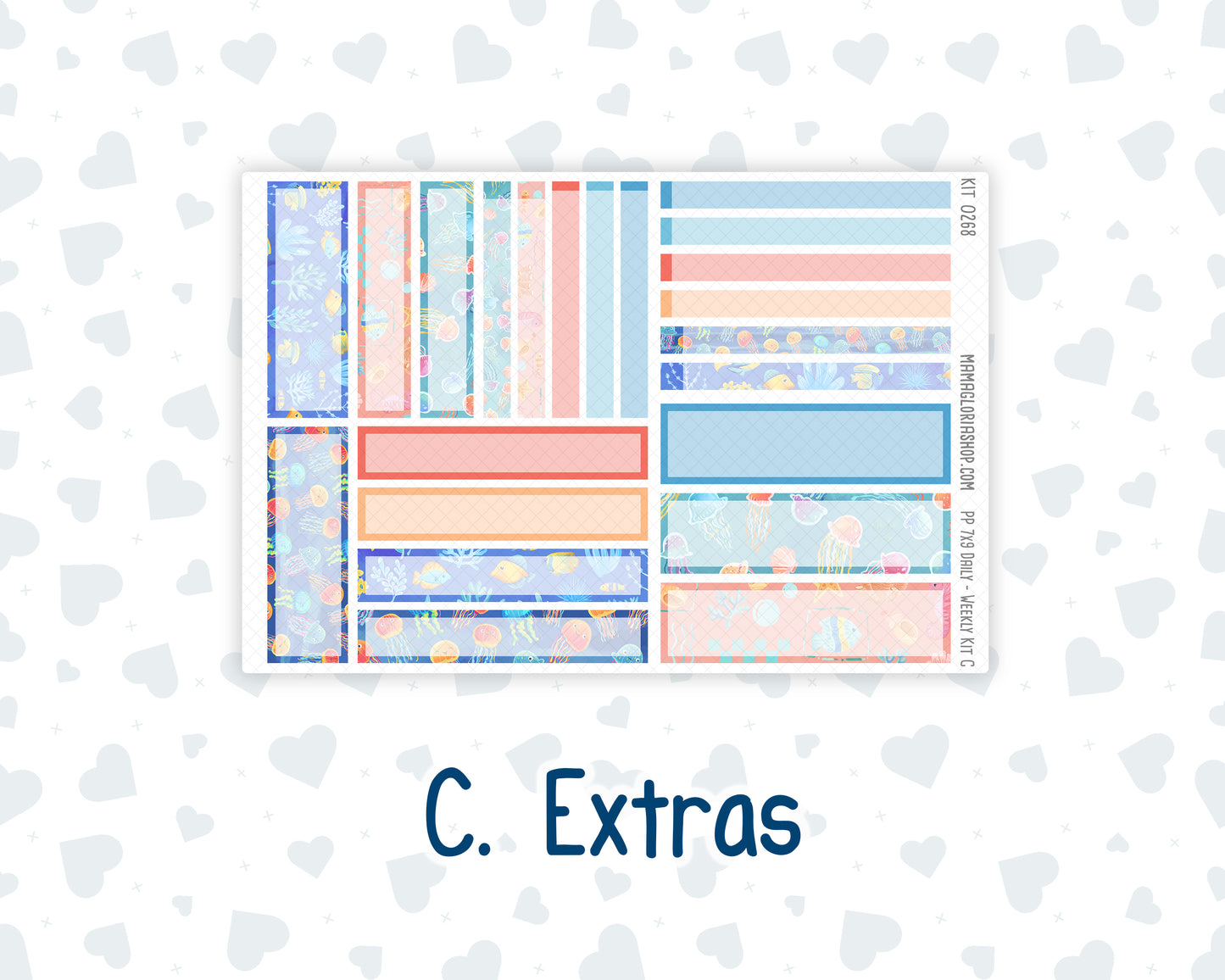 Kit 0268 - 7x9 - Plum Paper Daily - Weekly Kit - June - Sea Sweeties