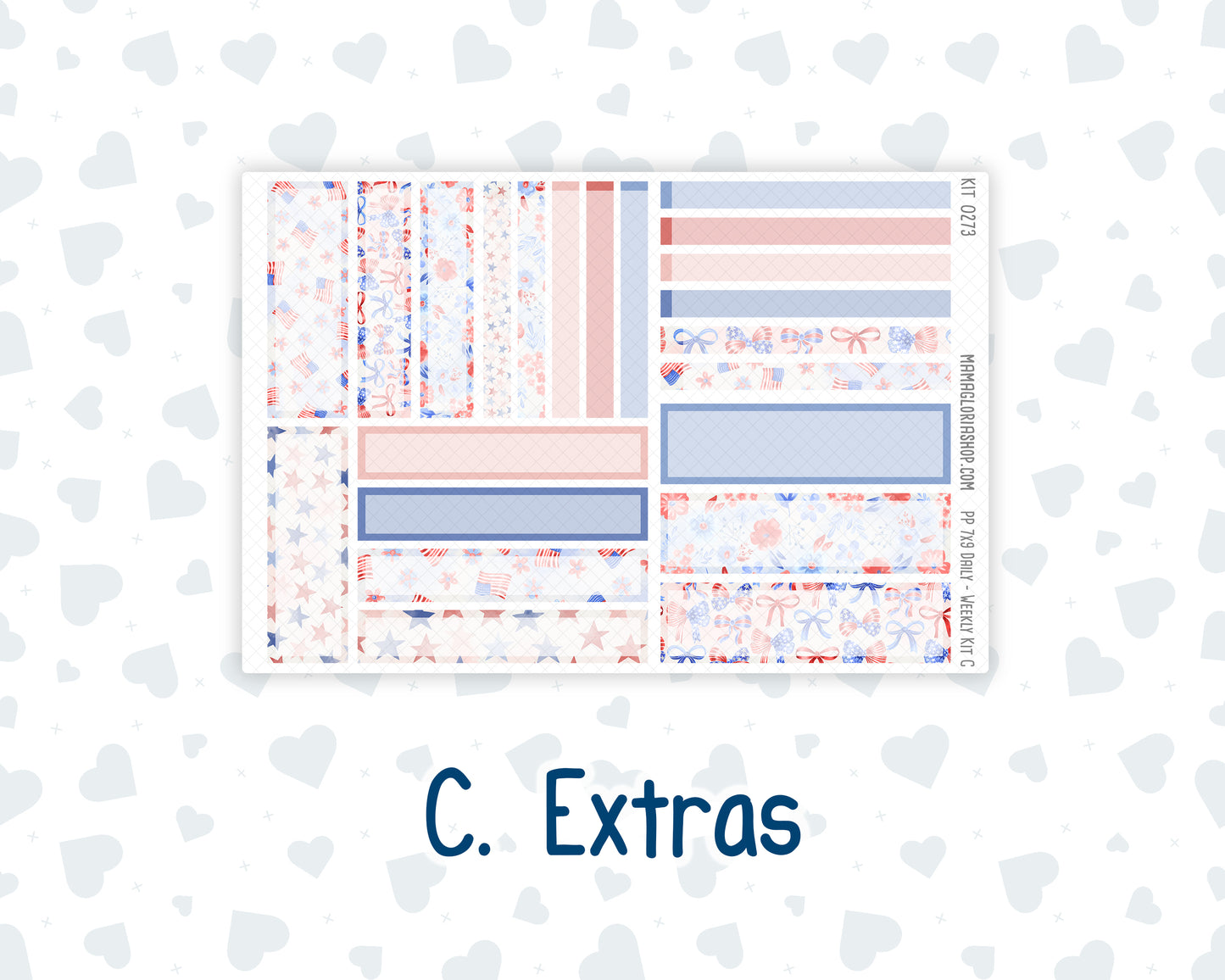 Kit 0273 - 7x9 - Plum Paper Daily - Weekly Kit - July - Americana In Bloom