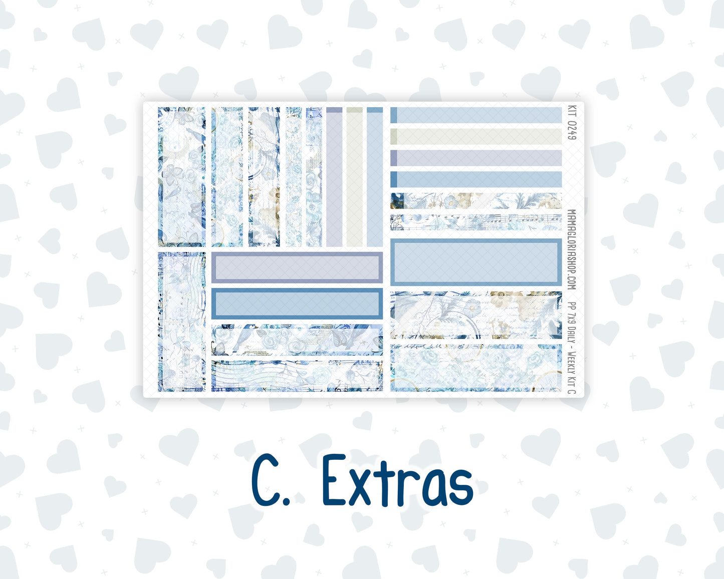 Kit 0249 - 7x9 - Plum Paper Daily - Weekly Kit - January - Icy Lace