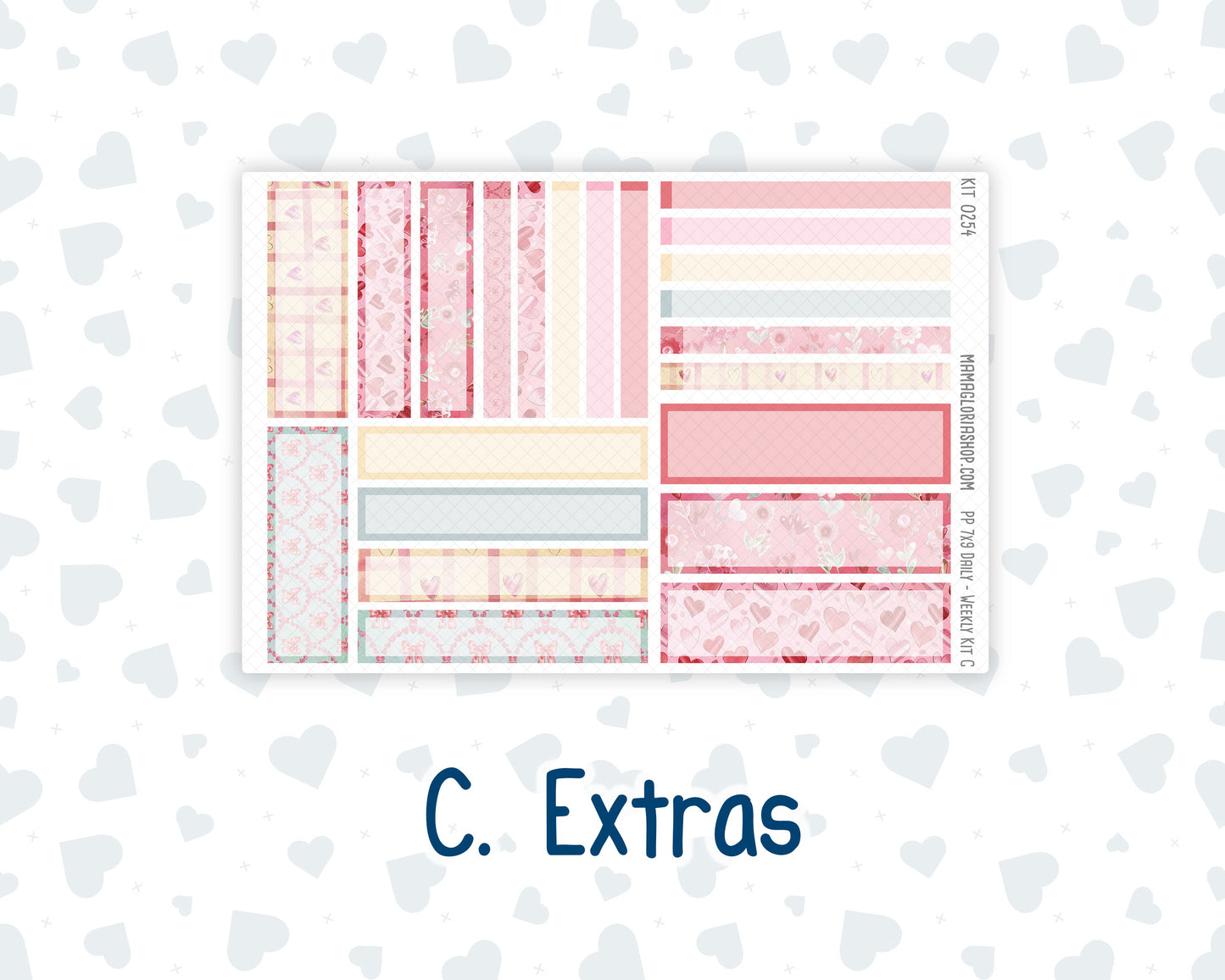 Kit 0254 - 7x9 - Plum Paper Daily - Weekly Kit - February - Valentine Village