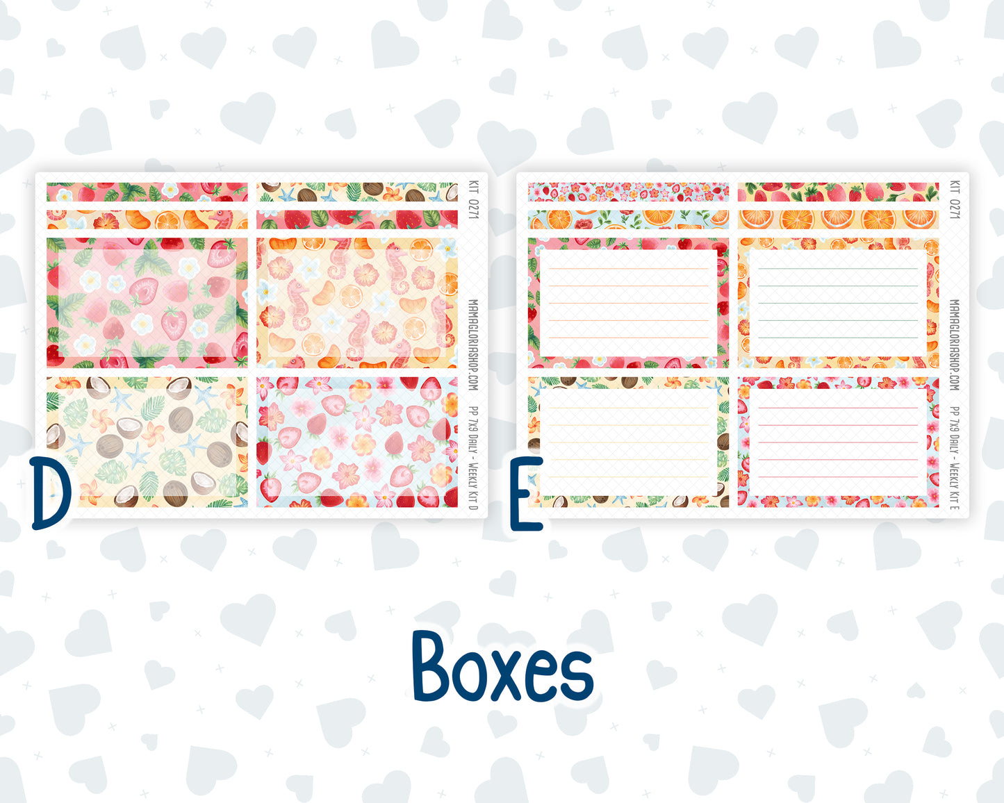 Kit 0271 - 7x9 - Plum Paper Daily - Weekly Kit - June - Strawberry Shore