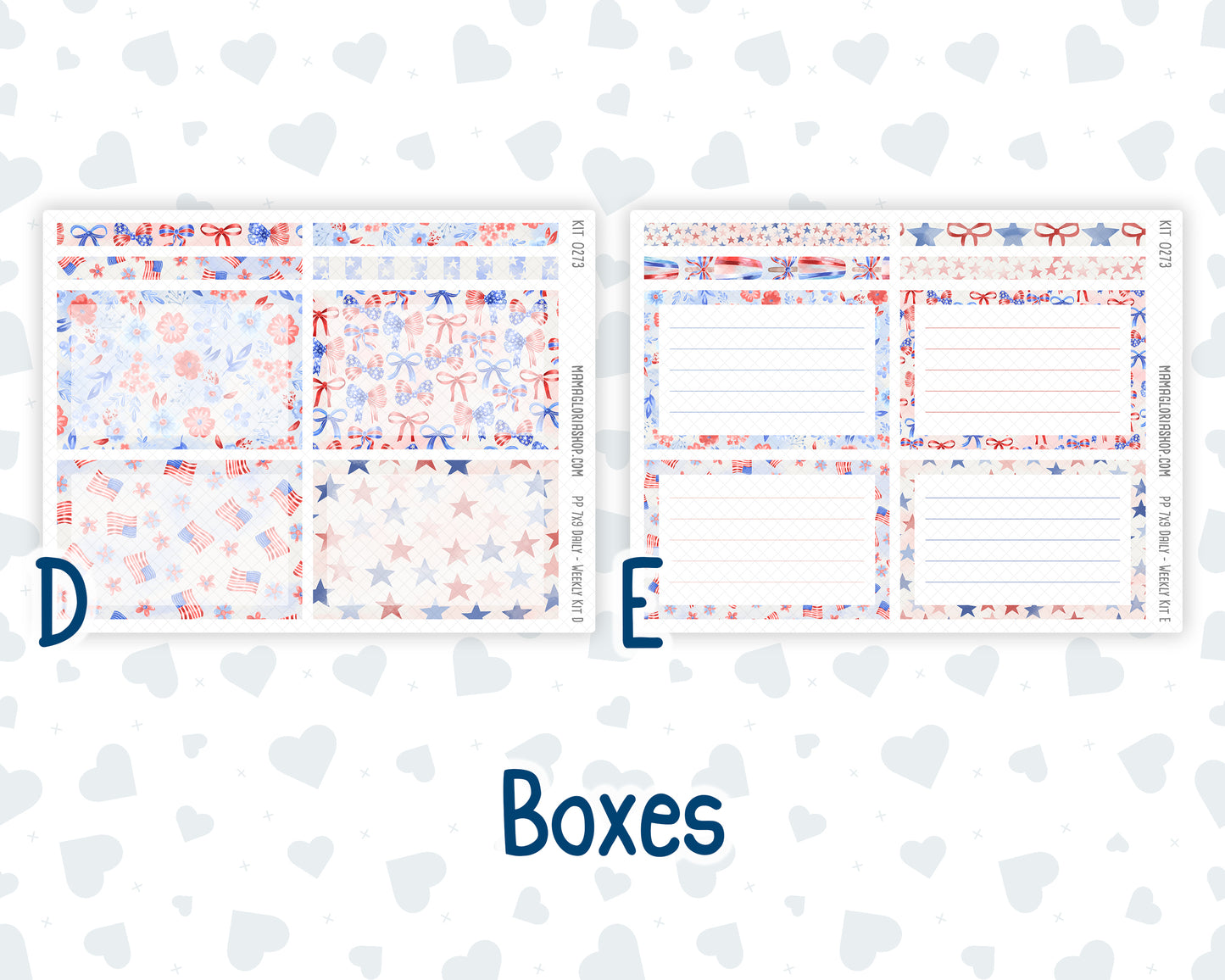 Kit 0273 - 7x9 - Plum Paper Daily - Weekly Kit - July - Americana In Bloom