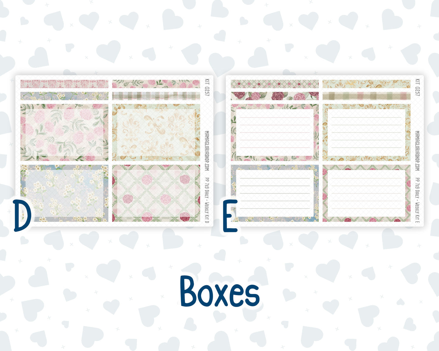 Kit 0257 - 7x9 - Plum Paper Daily - Weekly Kit - March - Blush Garden