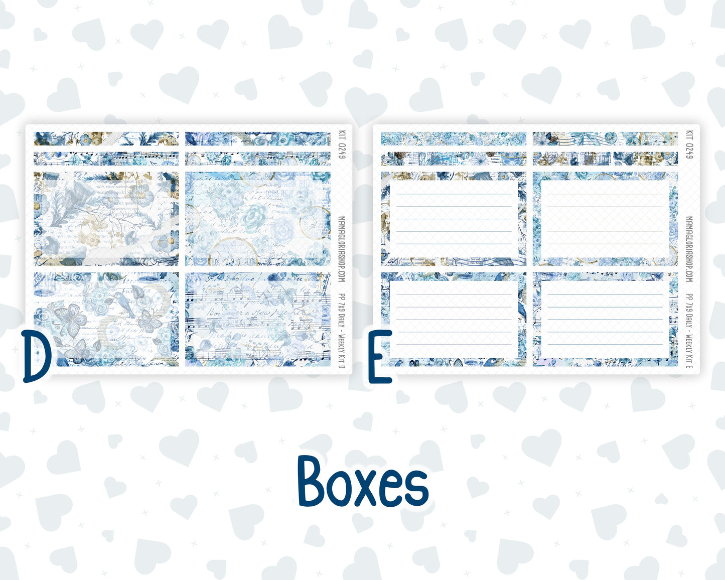 Kit 0249 - 7x9 - Plum Paper Daily - Weekly Kit - January - Icy Lace