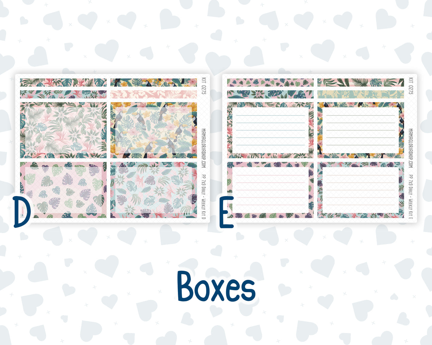 Kit 0275 - 7x9 - Plum Paper Daily - Weekly Kit - July - Tropical Safari Blush