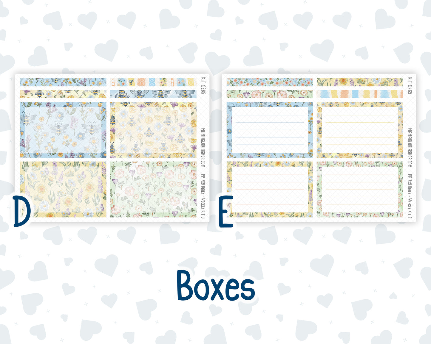 Kit 0265 - 7x9 - Plum Paper Daily - Weekly Kit - May - Honeybee Sky