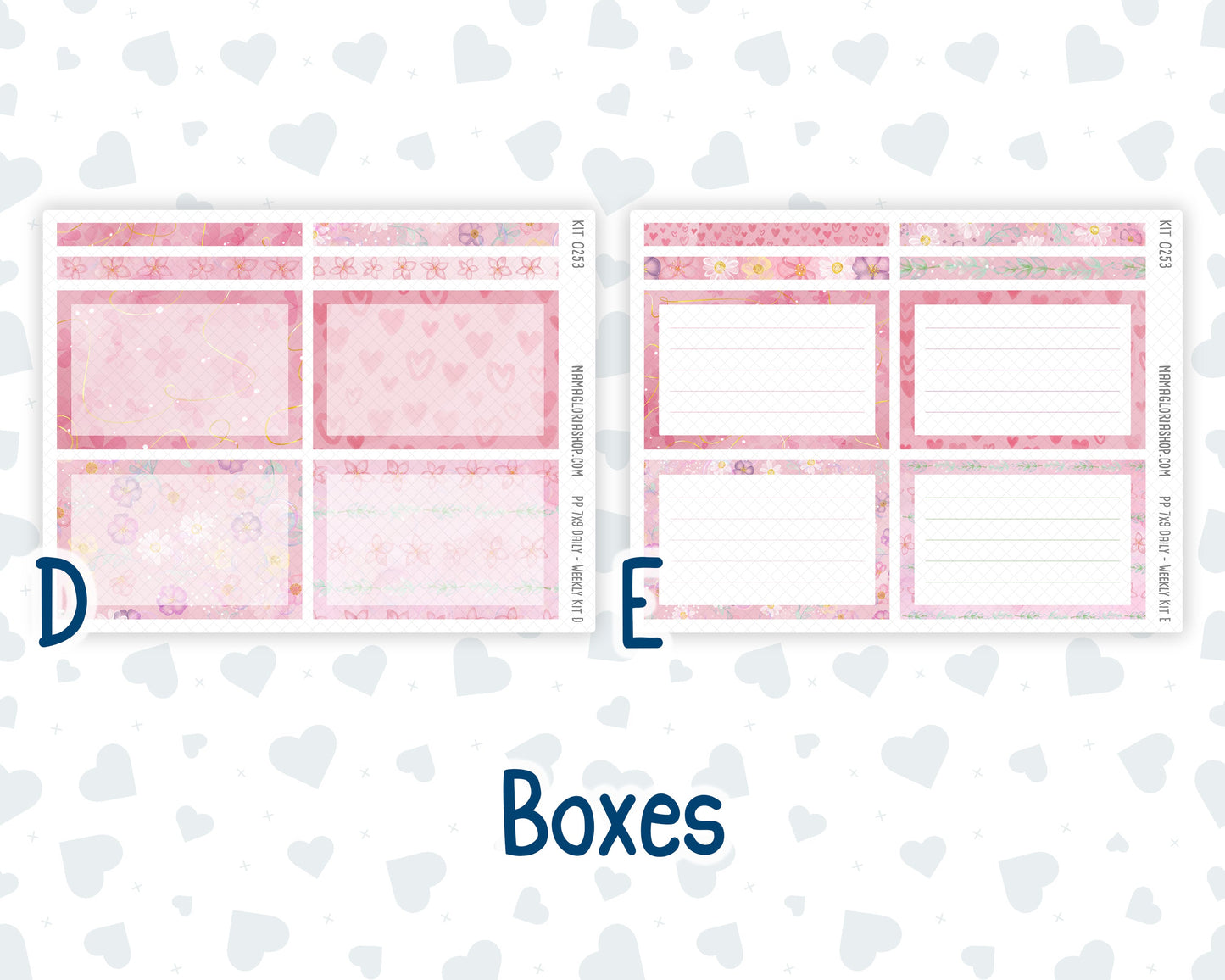 Kit 0253 - 7x9 - Plum Paper Daily - Weekly Kit - February - Rosy Daydreams