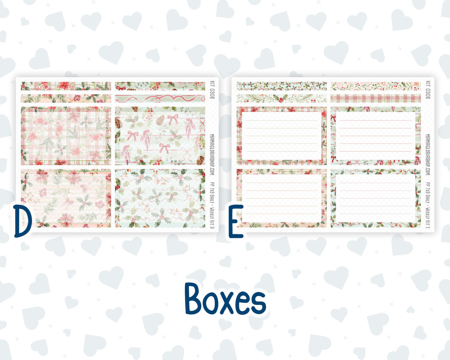 Kit 0308 - 7x9 - Plum Paper Daily - Weekly Kit - December - Knit & Holly