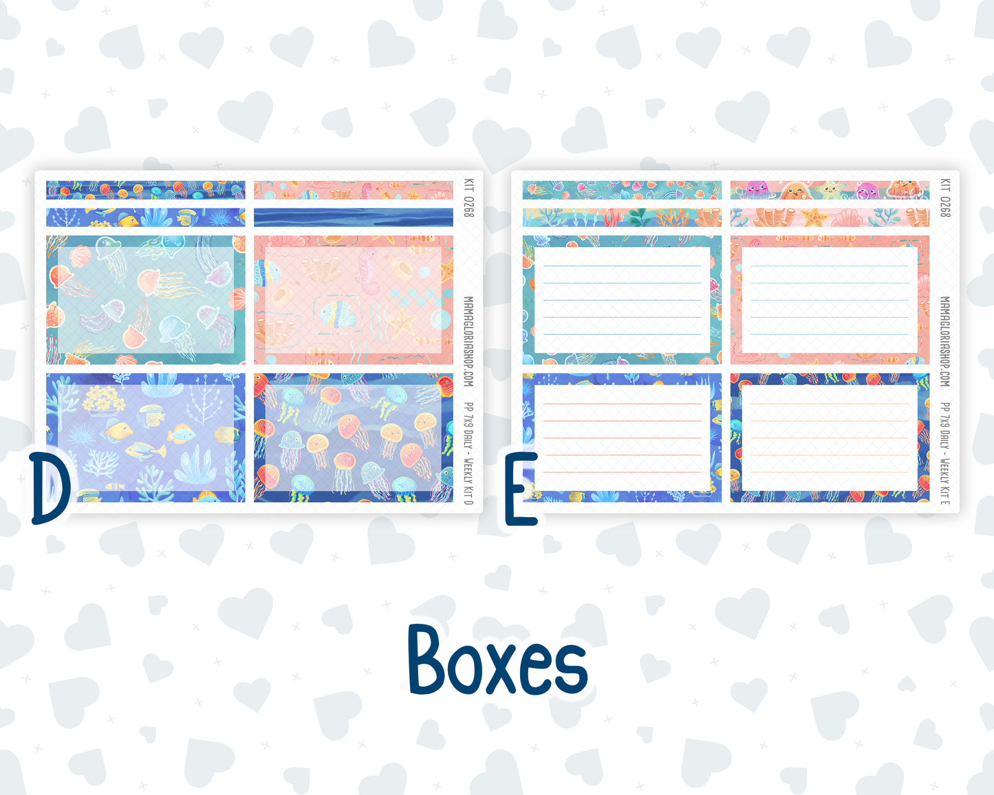 Kit 0268 - 7x9 - Plum Paper Daily - Weekly Kit - June - Sea Sweeties