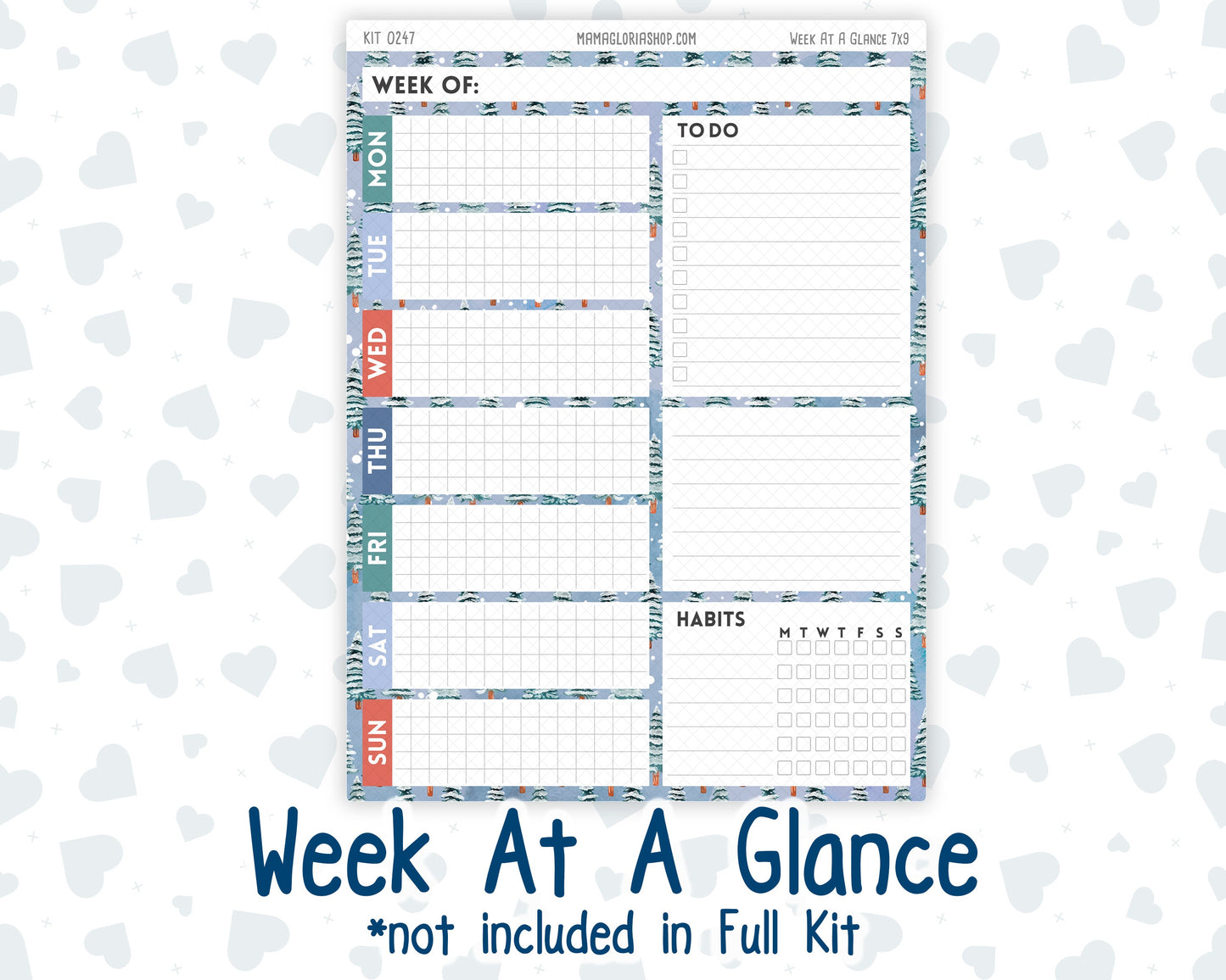 Kit 0247 - 7x9 - Plum Paper Daily - Weekly Kit - December - Snow Day Adventures