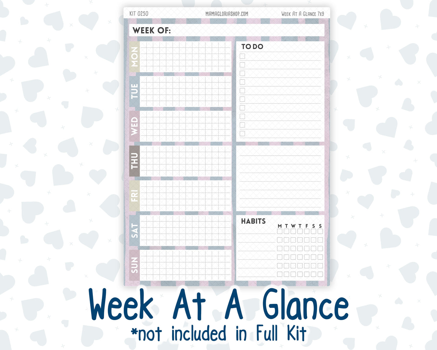 Kit 0250 - 7x9 - Plum Paper Daily - Weekly Kit - Quiet January