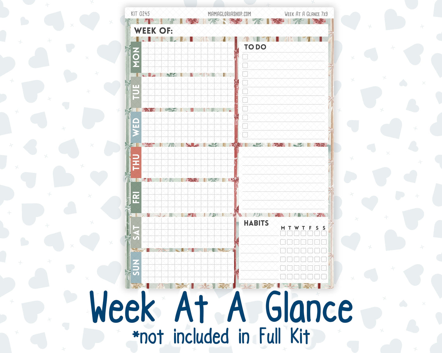 Kit 0245 - 7x9 - Plum Paper Daily - Weekly Kit - December - Vintage Christmas
