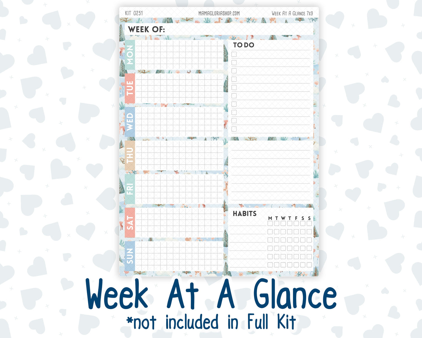 Kit 0251 - 7x9 - Plum Paper Daily - Weekly Kit - January - Pine & Paws