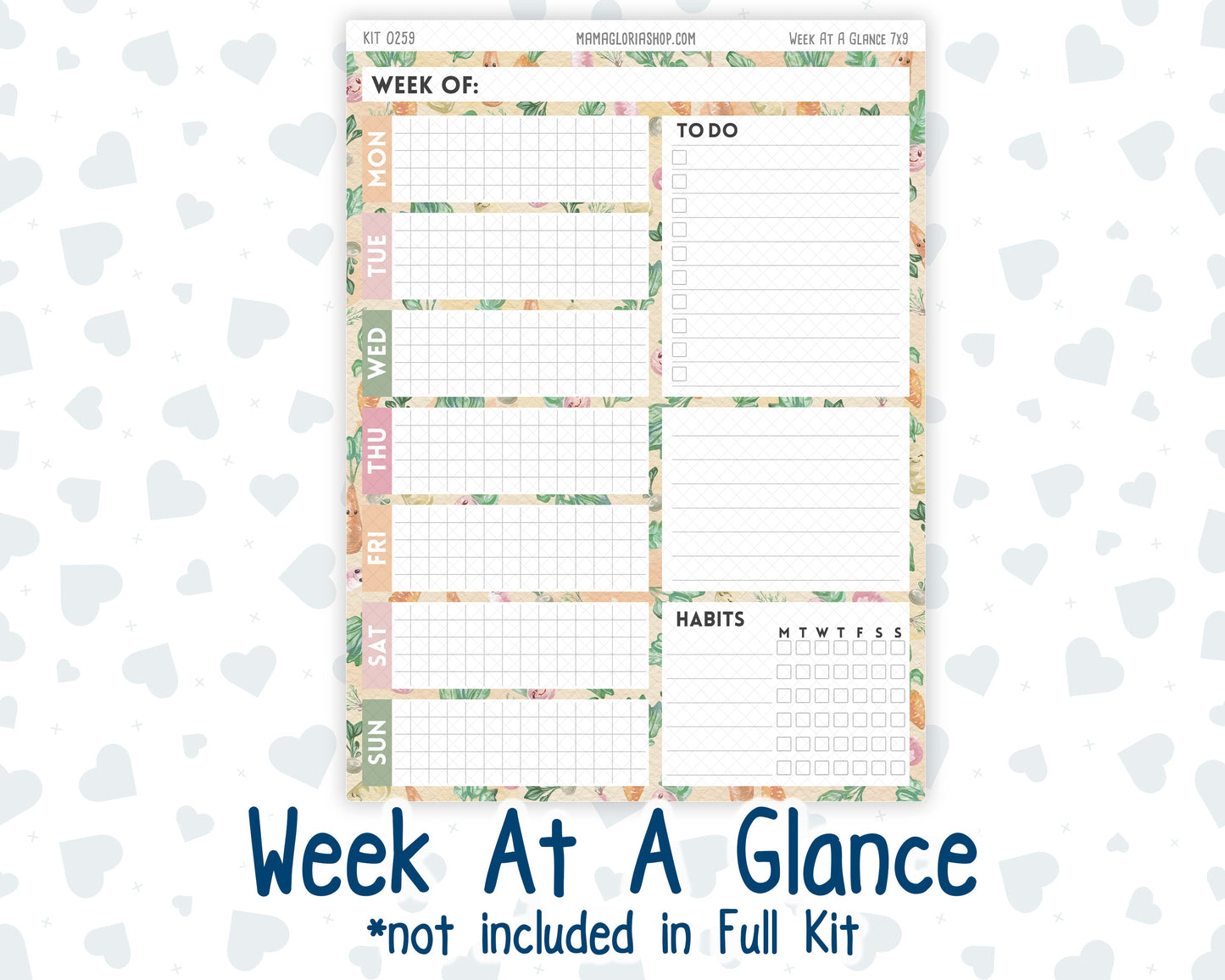 Kit 0259 - 7x9 - Plum Paper Daily - Weekly Kit - March - Spring Garden Chores