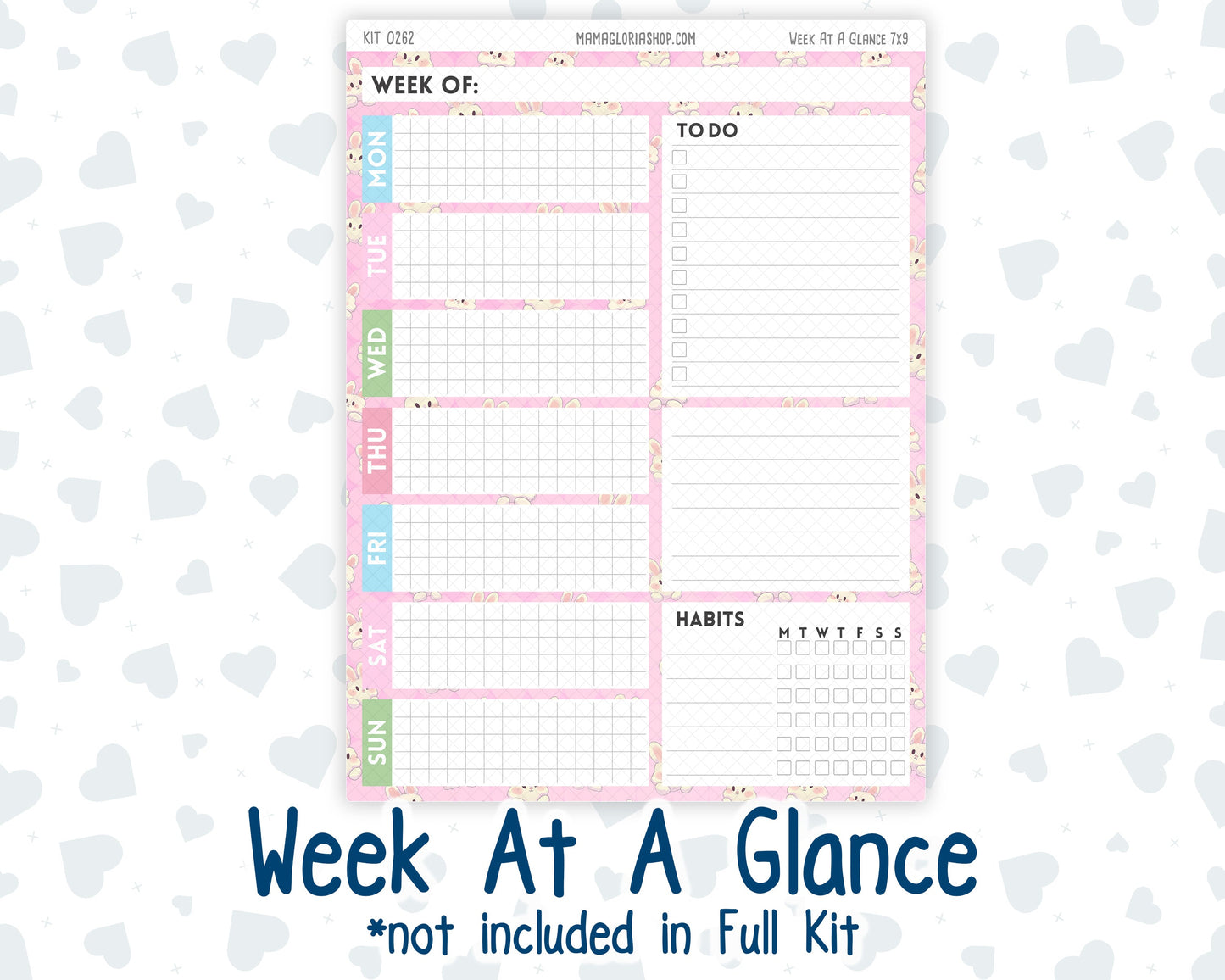Kit 0262 - 7x9 - Plum Paper Daily - Weekly Kit - April - Spring Puffs
