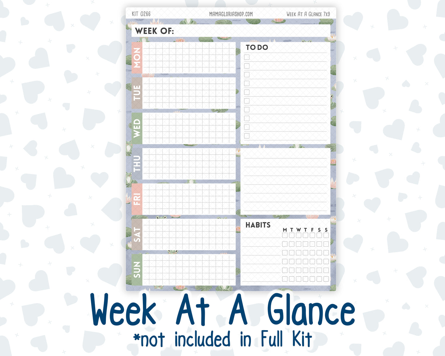 Kit 0266 - 7x9 - Plum Paper Daily - Weekly Kit - May - Froggy Lake Picnic