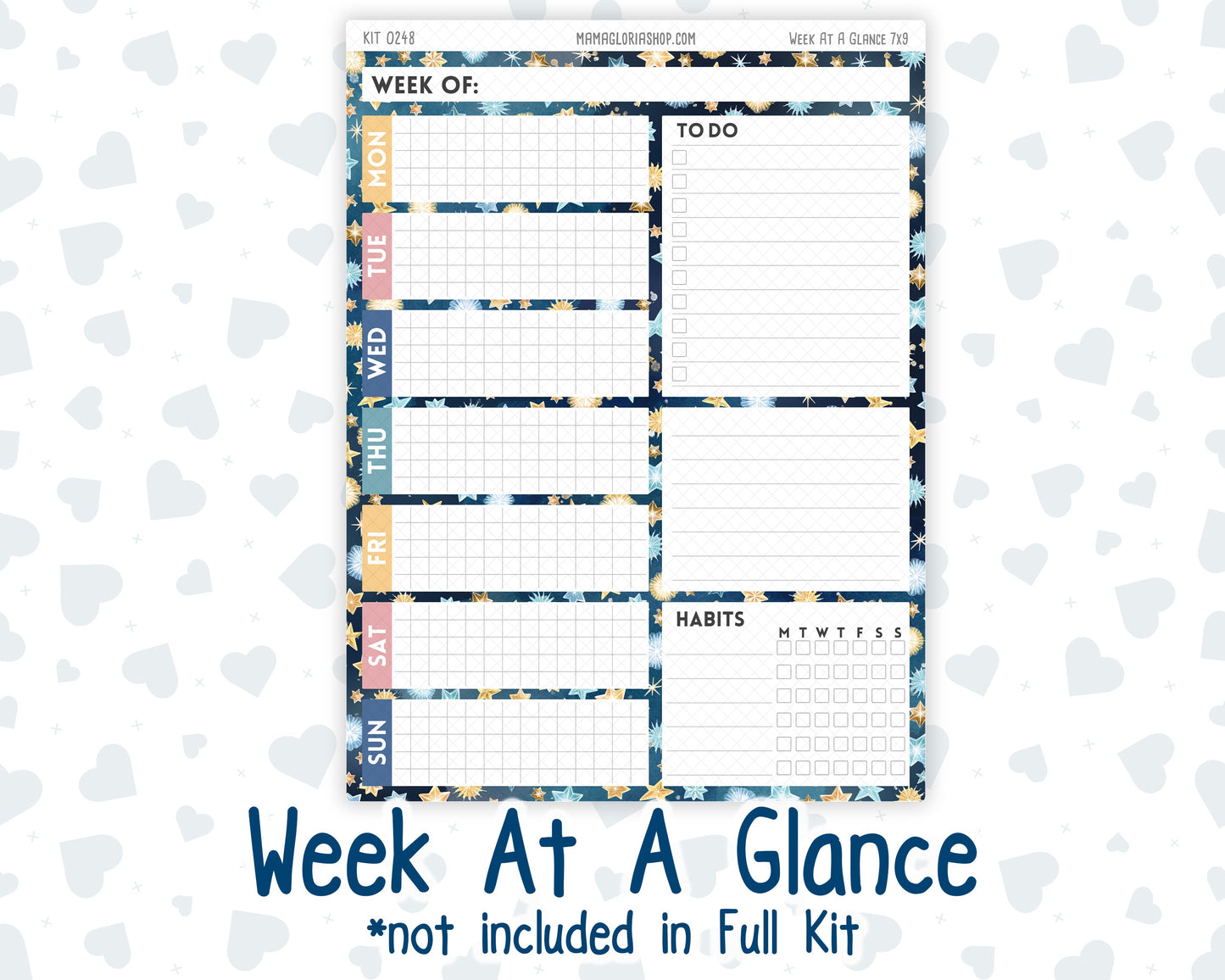 Kit 0248 - 7x9 - Plum Paper Daily - Weekly Kit - January - Midnight Countdown