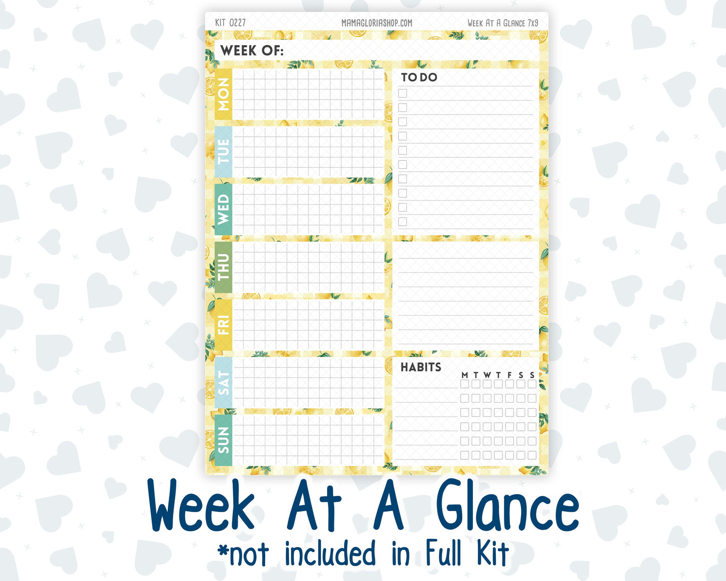 Kit 0227 - 7x9 - Plum Paper Daily - Weekly Kit - July - Lemon Grove