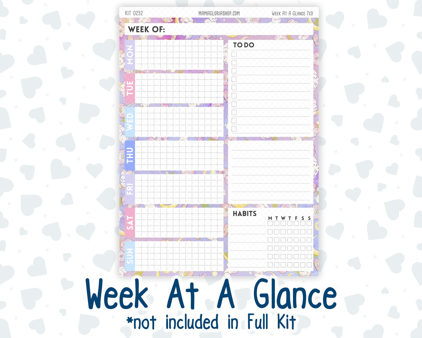 Kit 0252 - 7x9 - Plum Paper Daily - Weekly Kit - February - Tokyo Candy Cloud